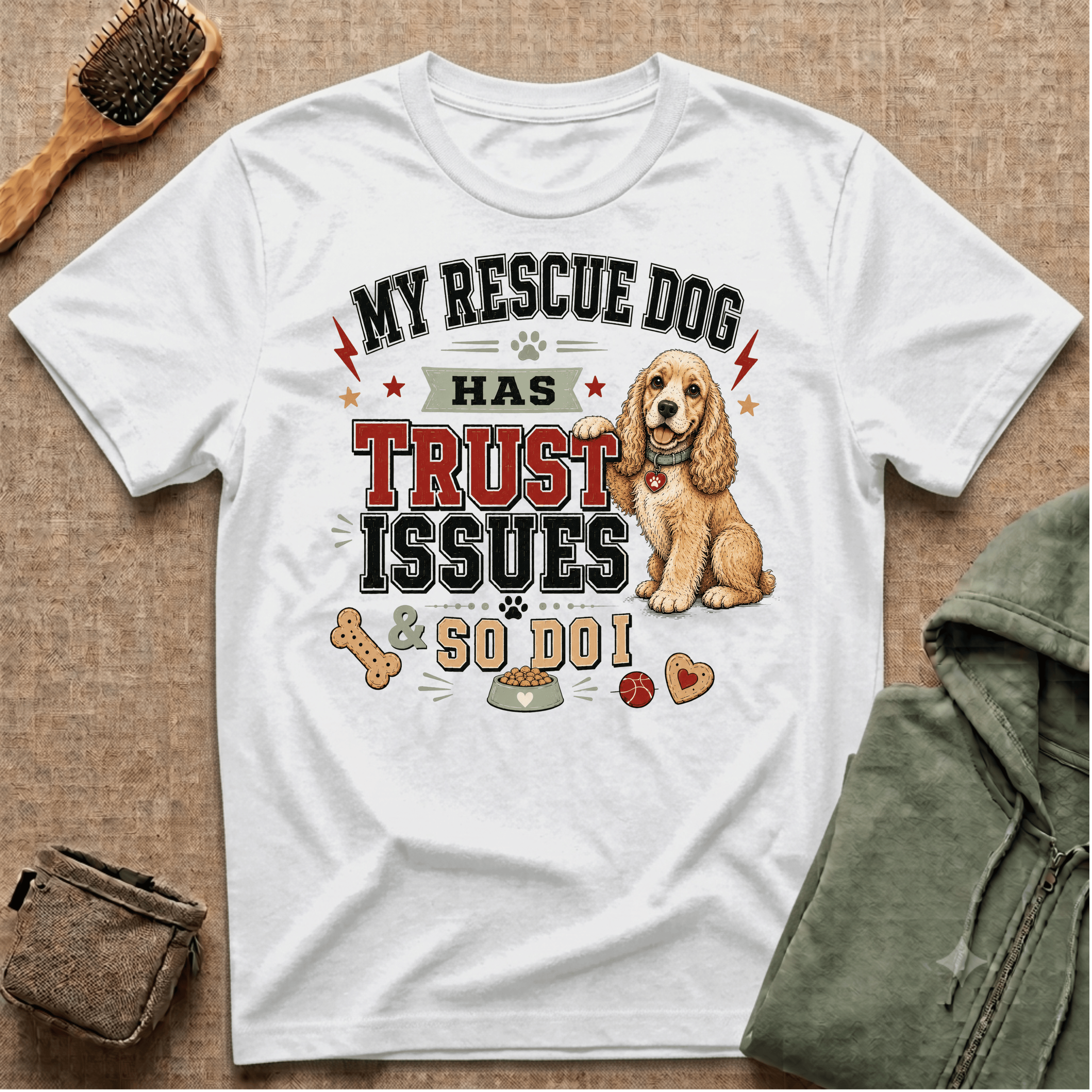 My Rescue Dog Has Trust Issues T-Shirt —Cocker Spaniel Rescue Dog Owner Tee