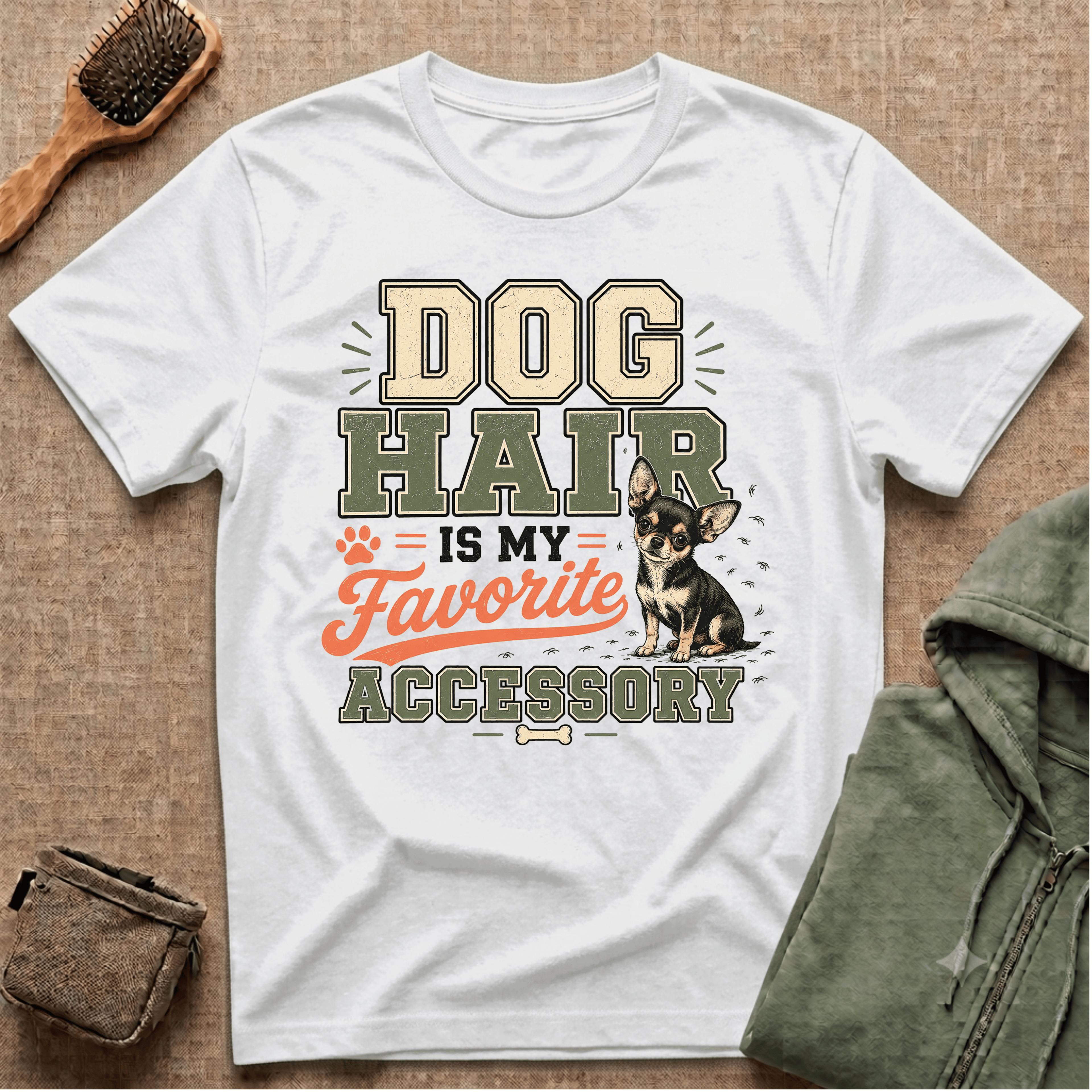 Dog Hair Is My Favorite Accessory T-Shirt — Chihuahua Dog Lover Tee