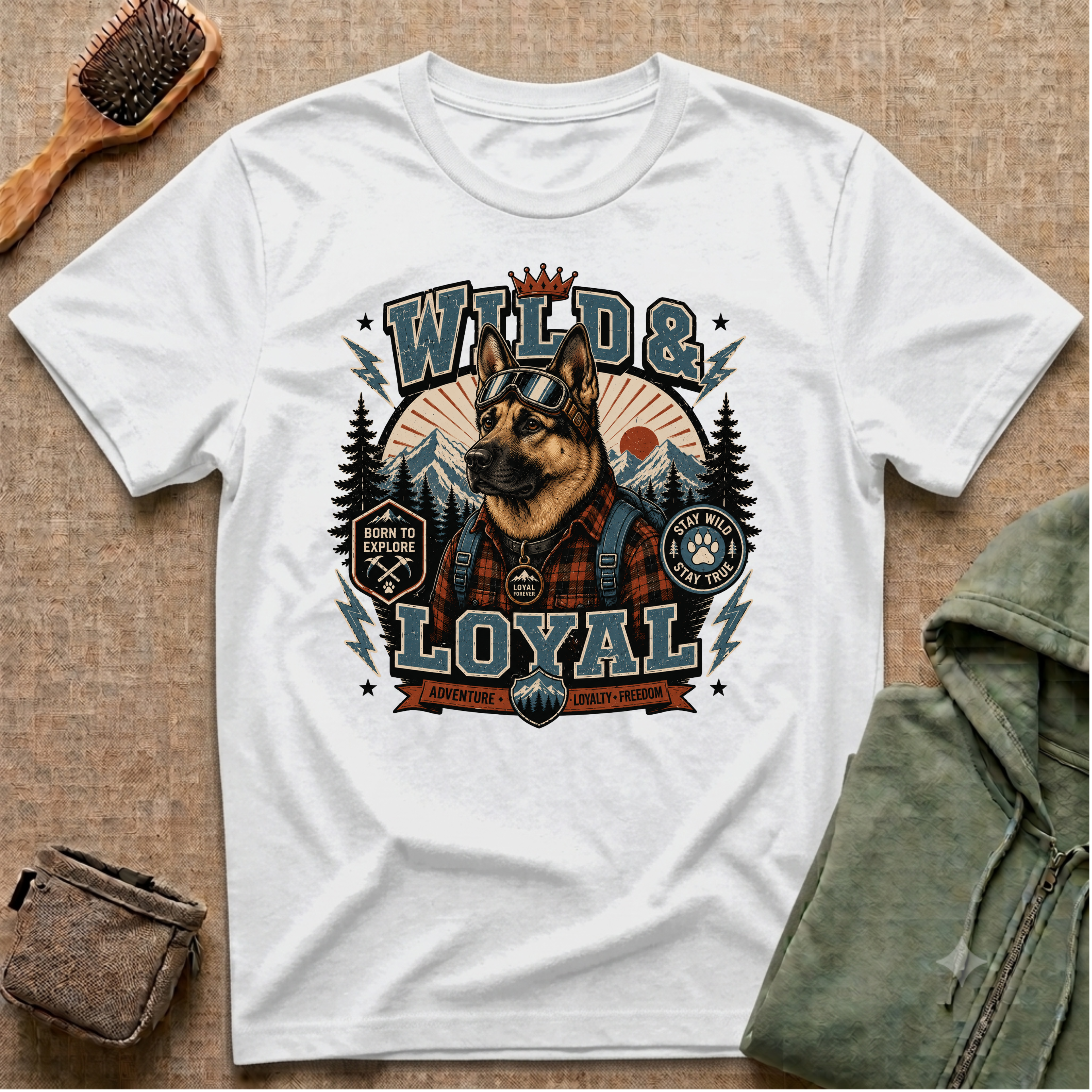 Wild & Loyal German Shepherd T-Shirt — Vintage Outdoor Dog Lover Tee