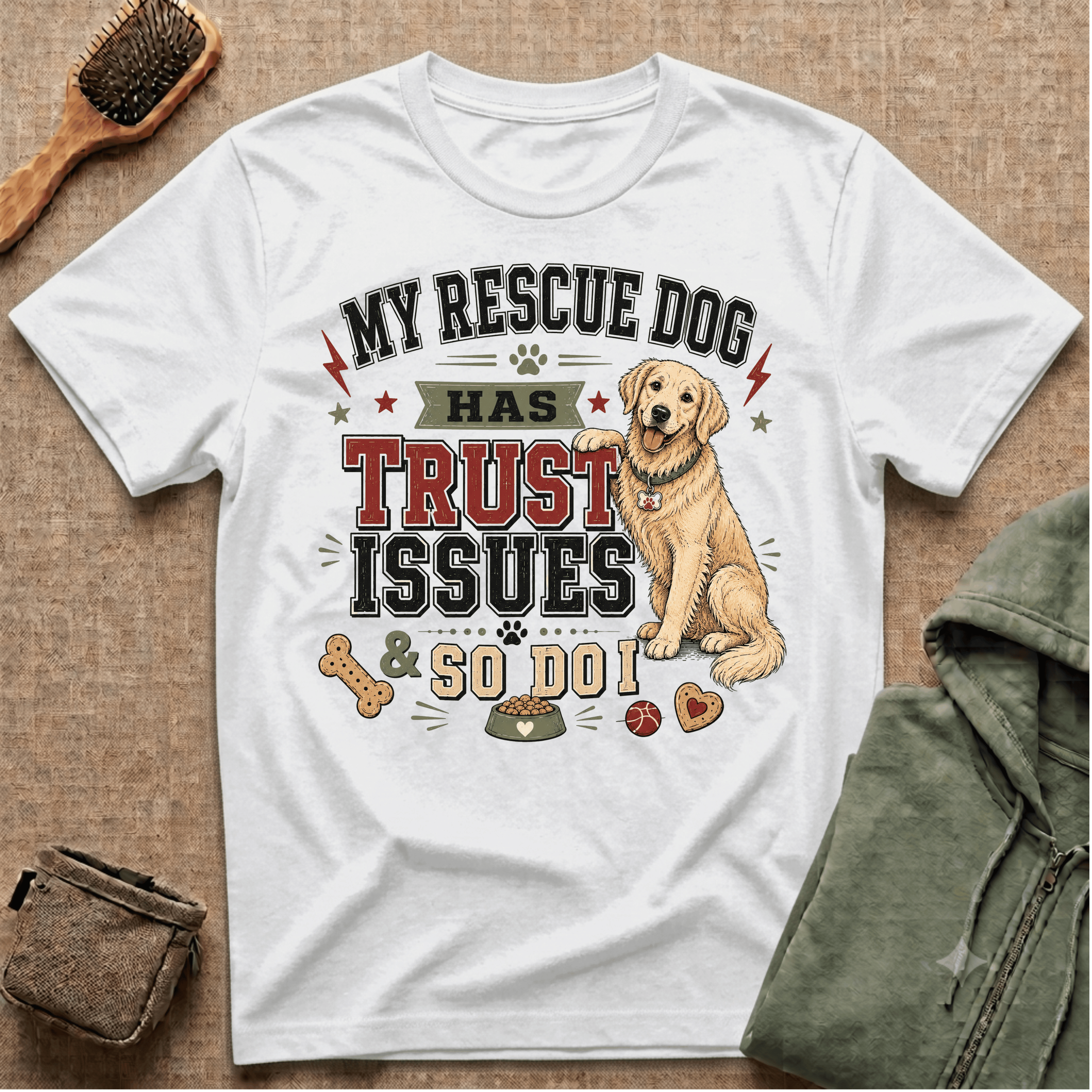 My Rescue Dog Has Trust Issues T-Shirt —Golden Retriever Rescue Dog Owner Tee