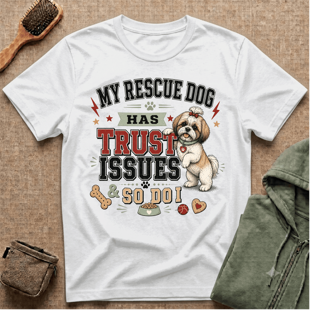 My Rescue Dog Has Trust Issues T-Shirt —Shih Tzu Rescue Dog Owner Tee